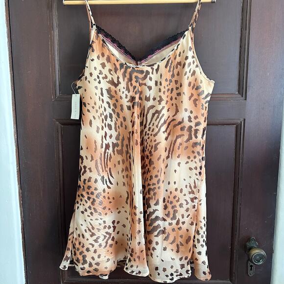 LORD & TAYLOR | Leopard Print Lace Trim Tunic Camisole | Size XL - Picture 5 of 5